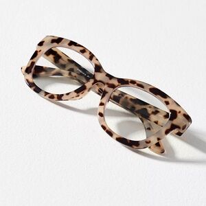 NEW FROM ANTHROPOLOGIE GRAY TORTOISE BLUE LIGHT BLOCKING GLASSES‎ NO STRENGTH
